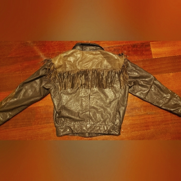 Adam Spencer Brown Leather Fringe Jacket - Picture 5 of 9